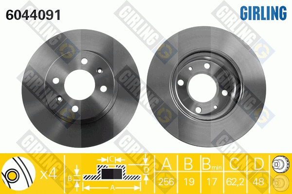 Disque de frein GIRLING 6044091