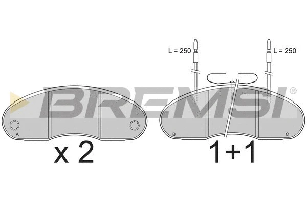 Kit de plaquettes de frein, frein à disque BREMSI BP7242