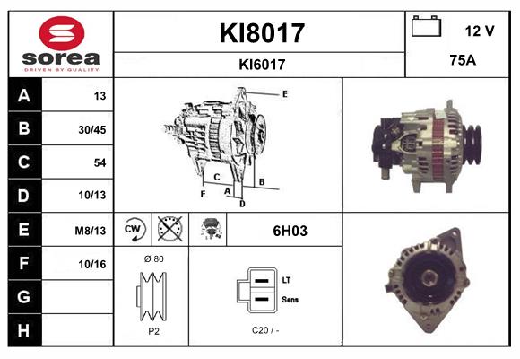 Alternateur SNRA KI8017