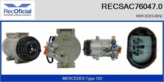 Compresseur, climatisation RECOFICIAL RECSAC76047.0