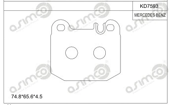 Kit de plaquettes de frein, frein à disque ASIMCO KD7593