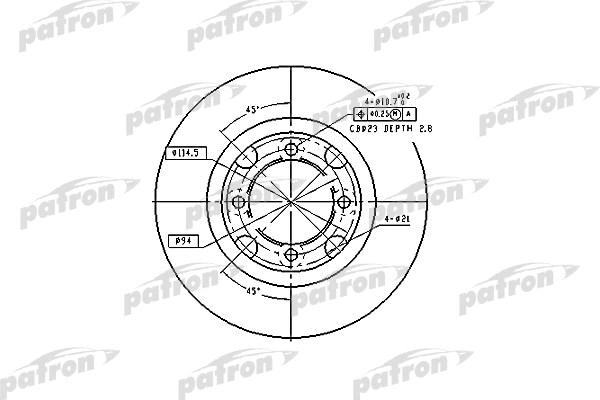 Disque de frein PATRON PBD2607