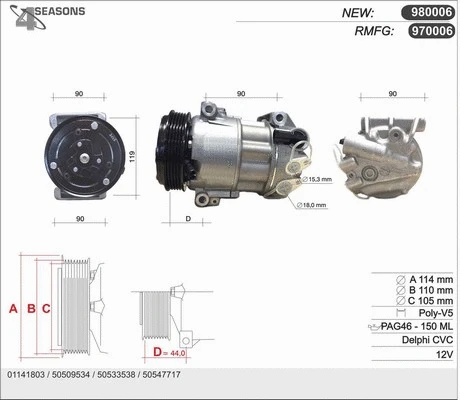 Compresseur, climatisation AHE 970006