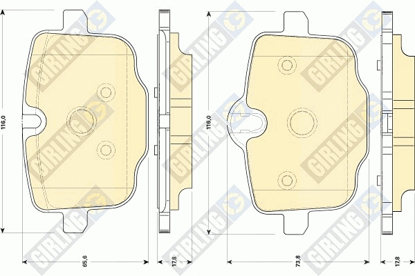 Kit de plaquettes de frein, frein à disque GIRLING 6118691