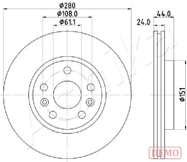 Disque de frein ASHIKA 60-00-0716C