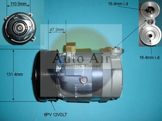 Compresseur, climatisation AUTO AIR GLOUCESTER 14-2204