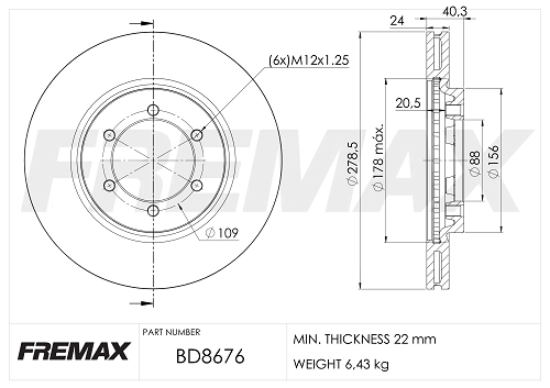 Disque de frein FREMAX BD-8676