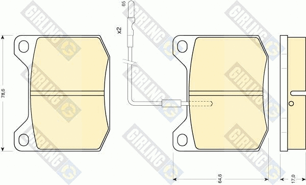 Kit de plaquettes de frein, frein à disque GIRLING 6101511