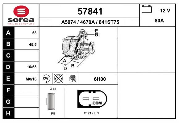Alternateur EAI 57841
