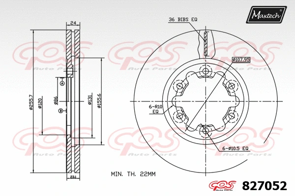 Disque de frein MAXTECH 827052