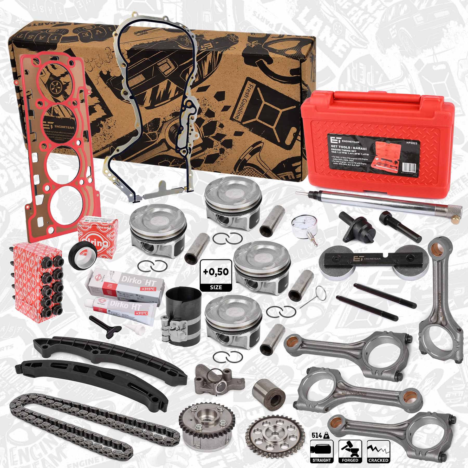 Kit de pistons ET ENGINETEAM PM009850ETVR1