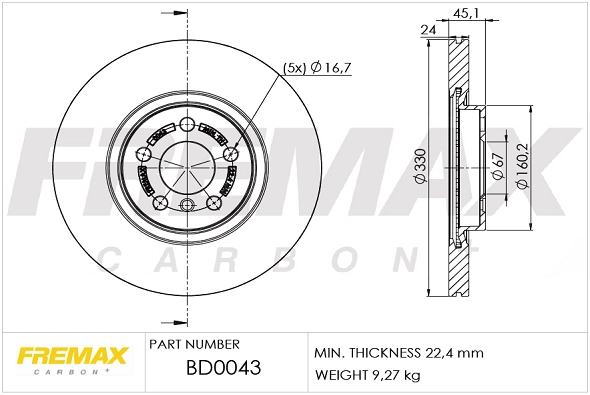 Disque de frein FREMAX BD-0043