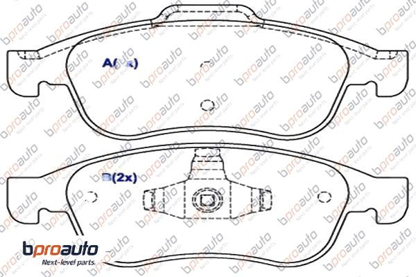 Kit de plaquettes de frein, frein à disque BPROAUTO 1BP30960AA
