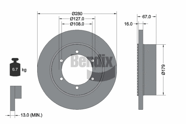 Disque de frein BENDIX Braking BDS2304
