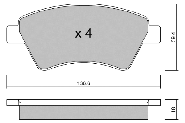 Kit de plaquettes de frein, frein à disque AISIN BPRE-1002