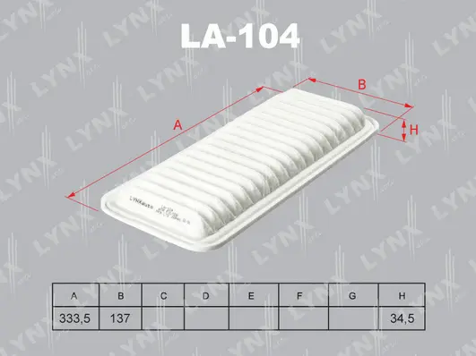 Filtre à air LYNXAUTO LA-104