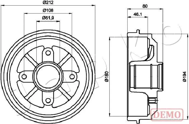 Tambour de frein JAPKO 560608C