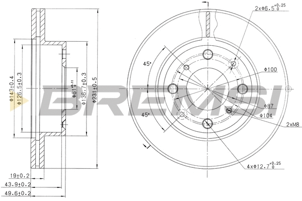 Disque de frein BREMSI CD6451V