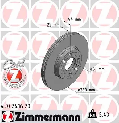 Disque de frein ZIMMERMANN 470.2416.20