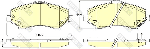 Kit de plaquettes de frein, frein à disque GIRLING 6146059