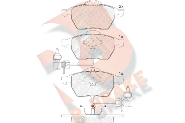 Kit de plaquettes de frein, frein à disque R BRAKE RB1362