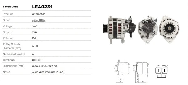 Alternateur LUSA LEA0231