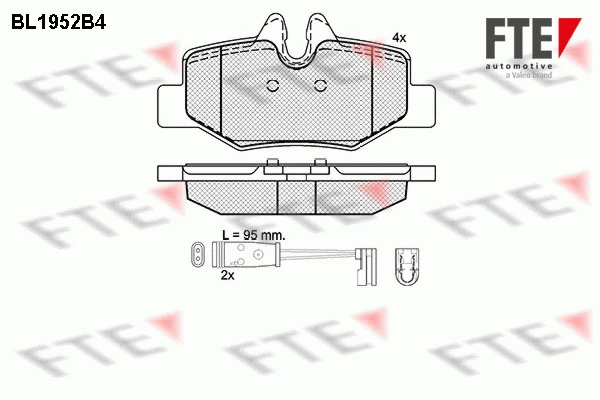 Kit de plaquettes de frein, frein à disque FTE 9010539