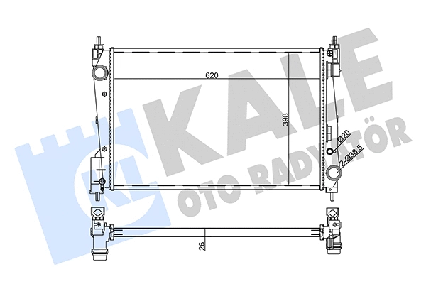 Radiateur, refroidissement du moteur KALE OTO RADYATÖR 355625