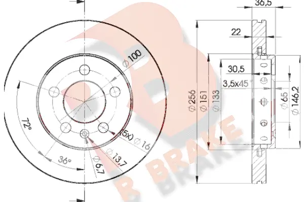 Disque de frein R BRAKE 78RBD25602