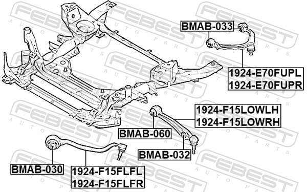 Bras de liaison, suspension de roue FEBEST 1924-F15LOWLH