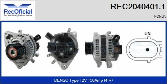 Alternateur RECOFICIAL REC2040401.1