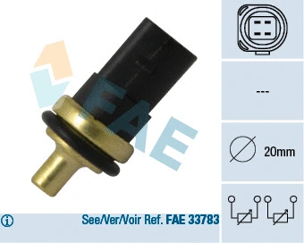 Sonde, température du liquide de refroidissement FAE 33781