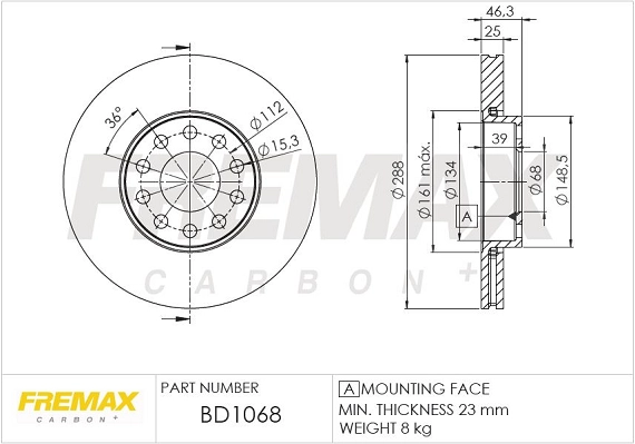 Disque de frein FREMAX BD-1068