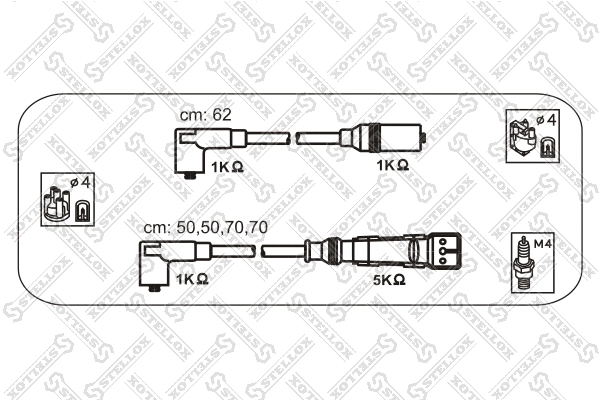 Kit de câbles d'allumage STELLOX 10-38455-SX