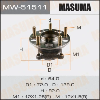 Kit de roulements de roue MASUMA MW-51511