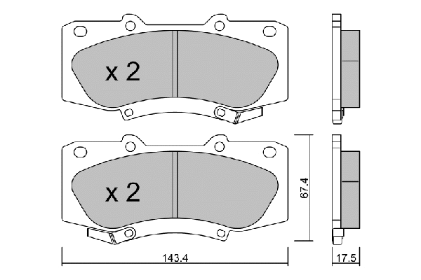 Kit de plaquettes de frein, frein à disque AISIN BPTO-1012