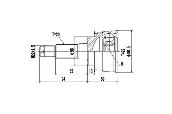 Jeu de joints, arbre de transmission DYNAMATRIX DCV834005