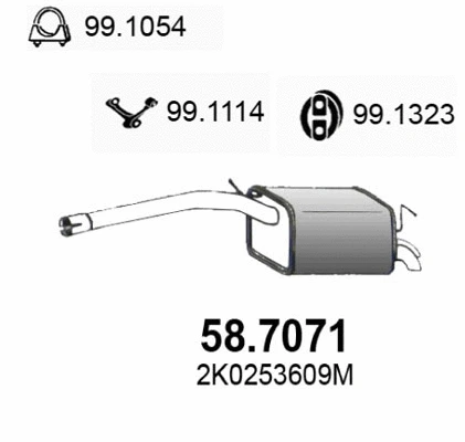 Silencieux arrière ASSO 58.7071