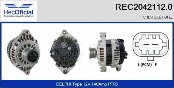 Alternateur RECOFICIAL REC2042112.0