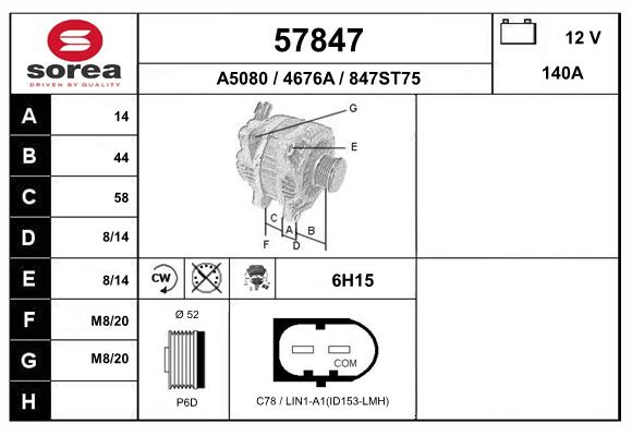 Alternateur EAI 57847