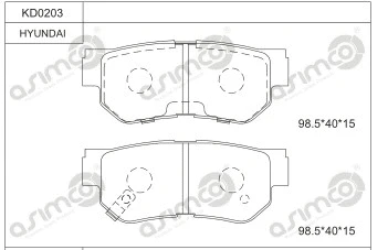 Kit de plaquettes de frein, frein à disque ASIMCO KD0203