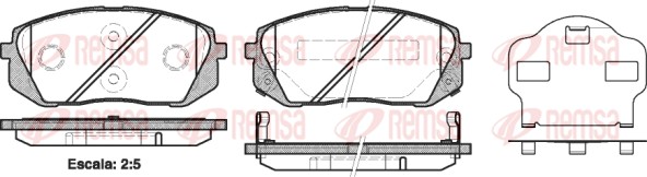 Kit de plaquettes de frein, frein à disque REMSA 1302.02