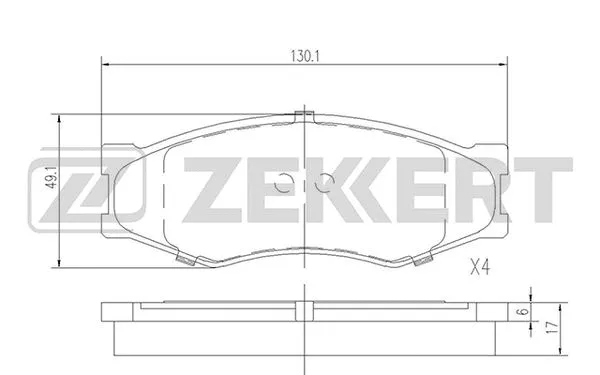 Kit de plaquettes de frein, frein à disque ZEKKERT BS-2526