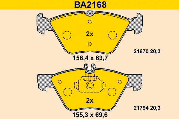 Kit de plaquettes de frein, frein à disque BARUM BA2168