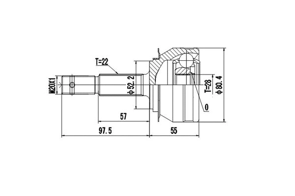 Jeu de joints, arbre de transmission DYNAMATRIX DCV844046