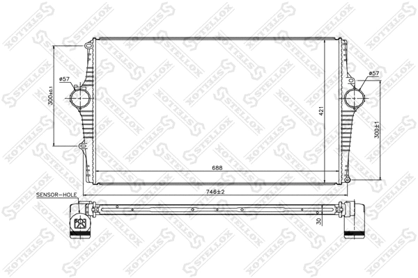 Refroidisseur d'air de suralimentation STELLOX 10-40180-SX