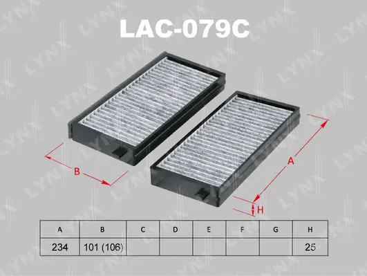 Filtre, air de l'habitacle LYNXAUTO LAC-079C