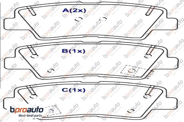 Kit de plaquettes de frein, frein à disque BPROAUTO 1BP31091AA