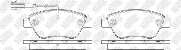 Kit de plaquettes de frein, frein à disque NiBK PN0211W