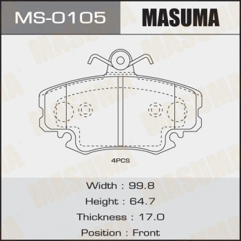 Jeu de mâchoires de frein MASUMA MS-0105